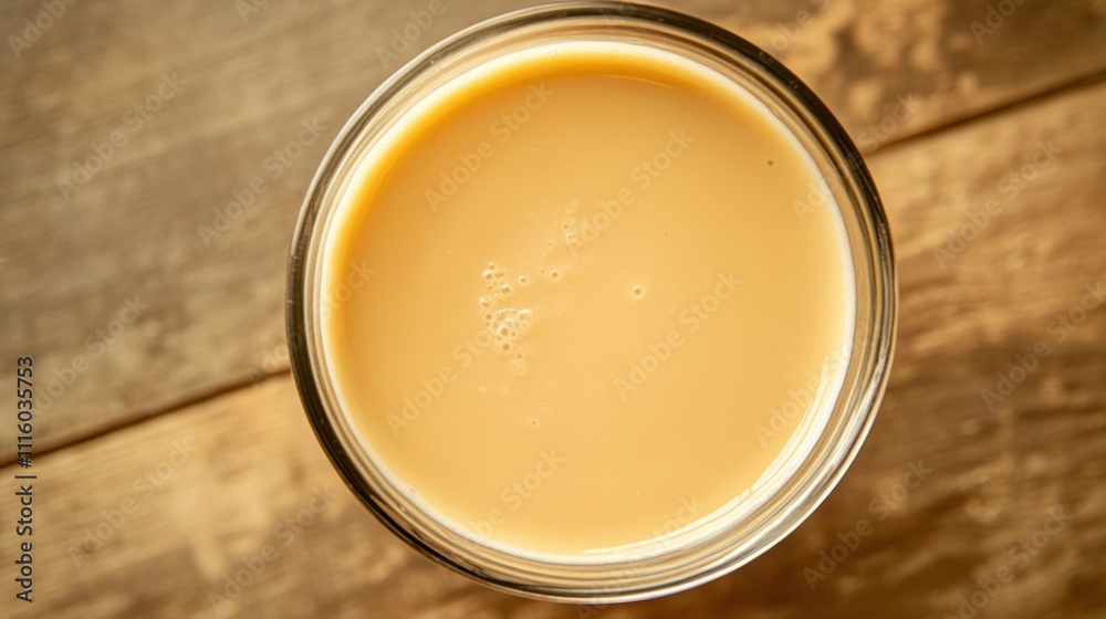 Sweet Condensed Milk In A Glass Jar Sweet Condensed Milk In A Glass Jar