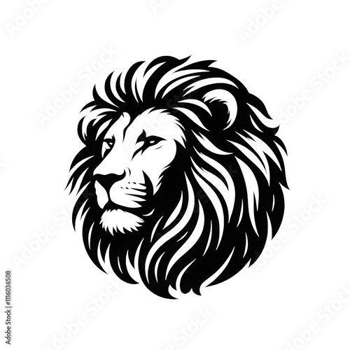 Wallpaper Mural Lion head  silhouette vector with white background png Torontodigital.ca