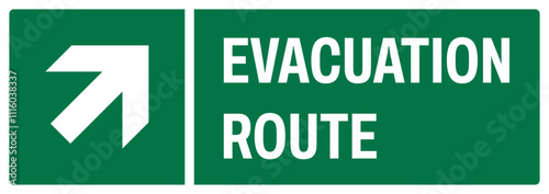 ISO emergency and first aid safety upper case text_evacuation route_landscape size 1/2 a4,a3,a2,a1	
 