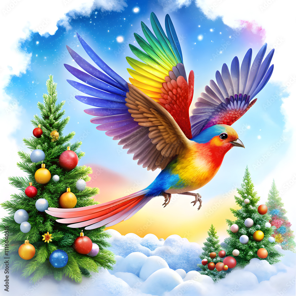 Fototapeta premium Rainbow lorikeet in the snow