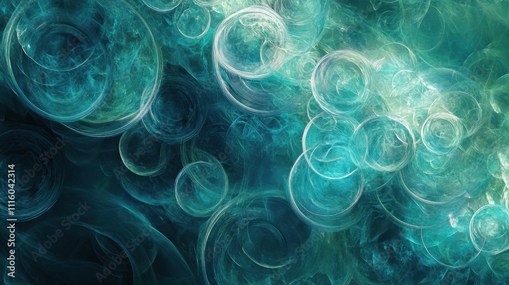 Fototapeta premium Blue green bokeh background. Generative AI