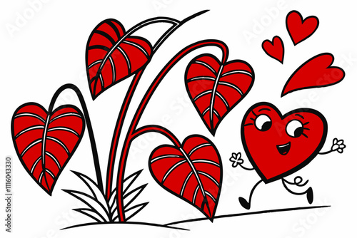 How to Create Funny Lovey Linden Leaves Clipart on a White Background