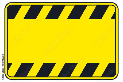 Rectangular yellow warning sign template. EPS vector illustration.