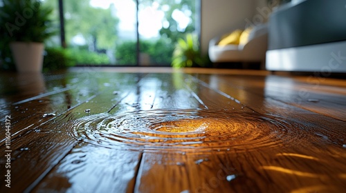 Flooded floor in kitchen from water leak. Damage , Property insurance