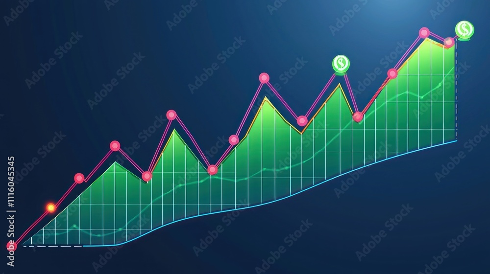 Obraz premium Financial Growth: Upward Trend in Investment and Profit