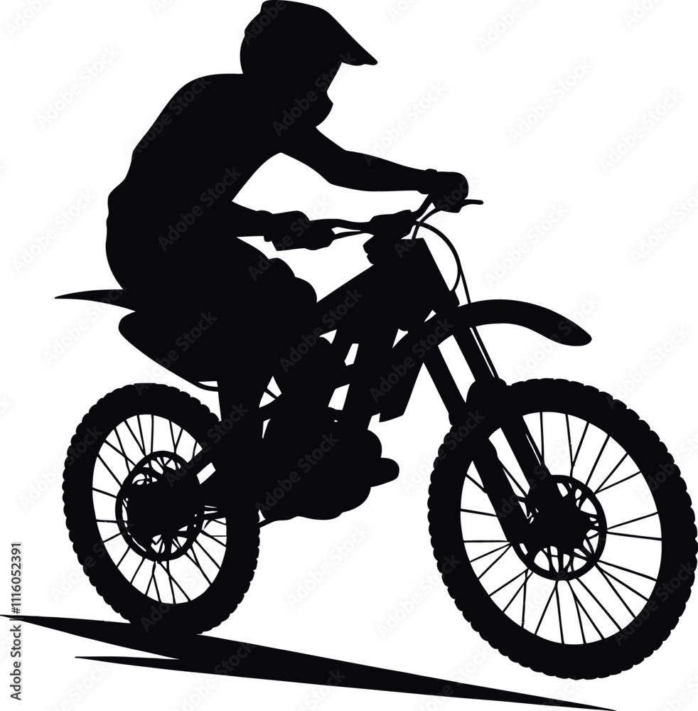 Fototapeta premium silhouette of a biker