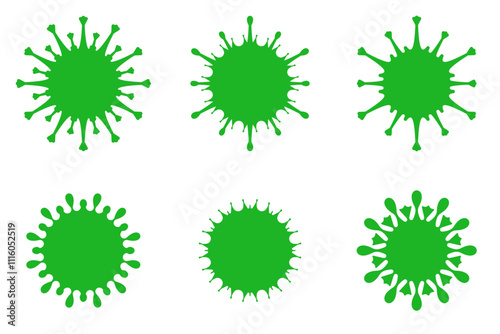 flat virus icon illustration set