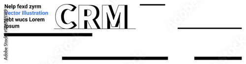 Bold CRM text with additional blue and black typography accents. Ideal for business presentations, marketing brochures, startup pitches, infographics, websites, educational content, and social media