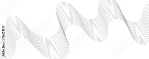 Gray wave curve lines abstract background with flowing particles. Digital energy waves technology concept. Modern backdrop design for business, presentation, banner.