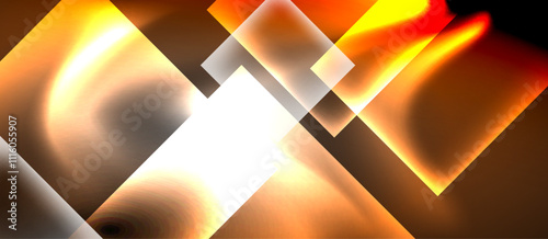 Dark neon colors with glass square shapes