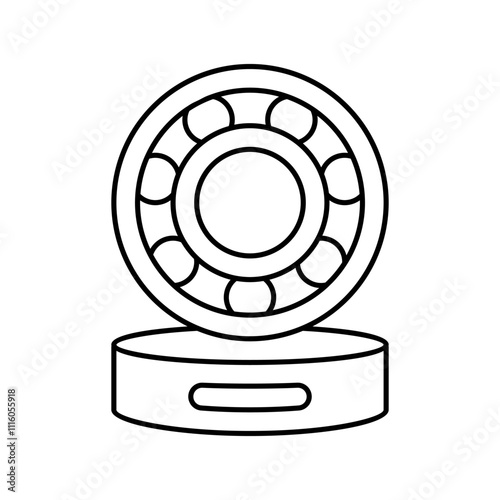 bearings skate sport line icon vector. bearings skate sport sign. isolated contour symbol black illustration