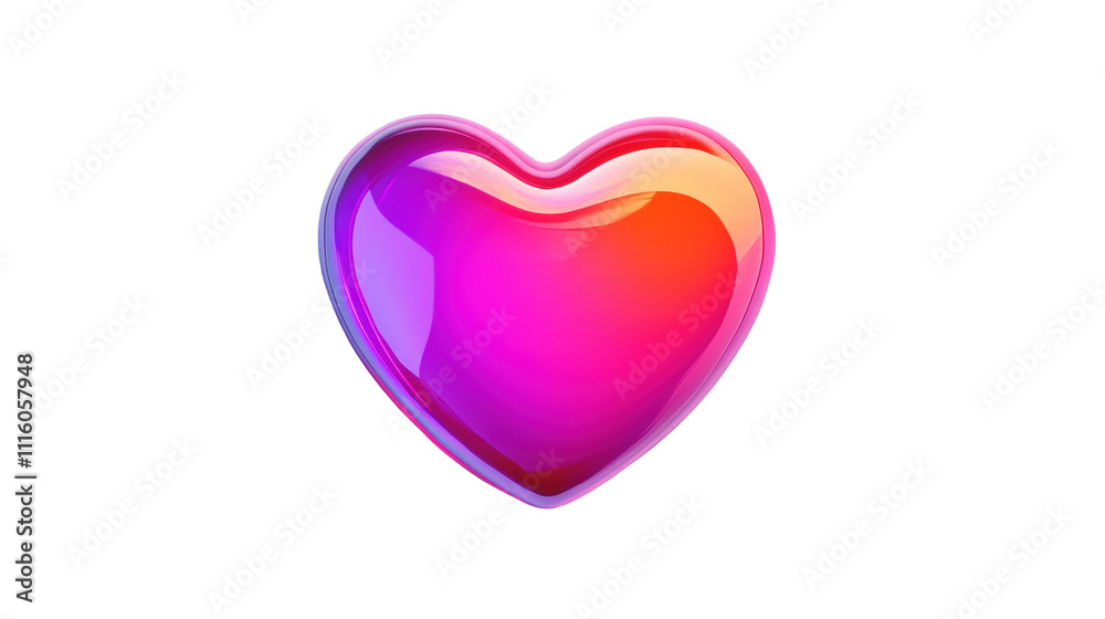 Vibrant pink and orange heart icon on transparent background representing love and affection Vibrant pink and orange heart icon on transparent background representing love and affection