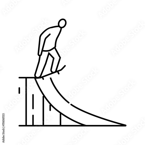 vert skating skateboard sport line icon vector. vert skating skateboard sport sign. isolated contour symbol black illustration