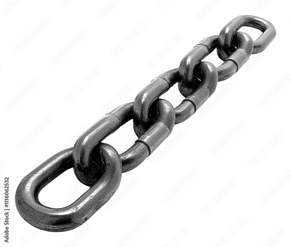 Obraz premium Strong Metal Chain Link Closeup Industrial Strength Steel Bond Connection