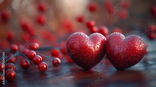 Decorative heart shaped candies arranged on pink background for celebration o...