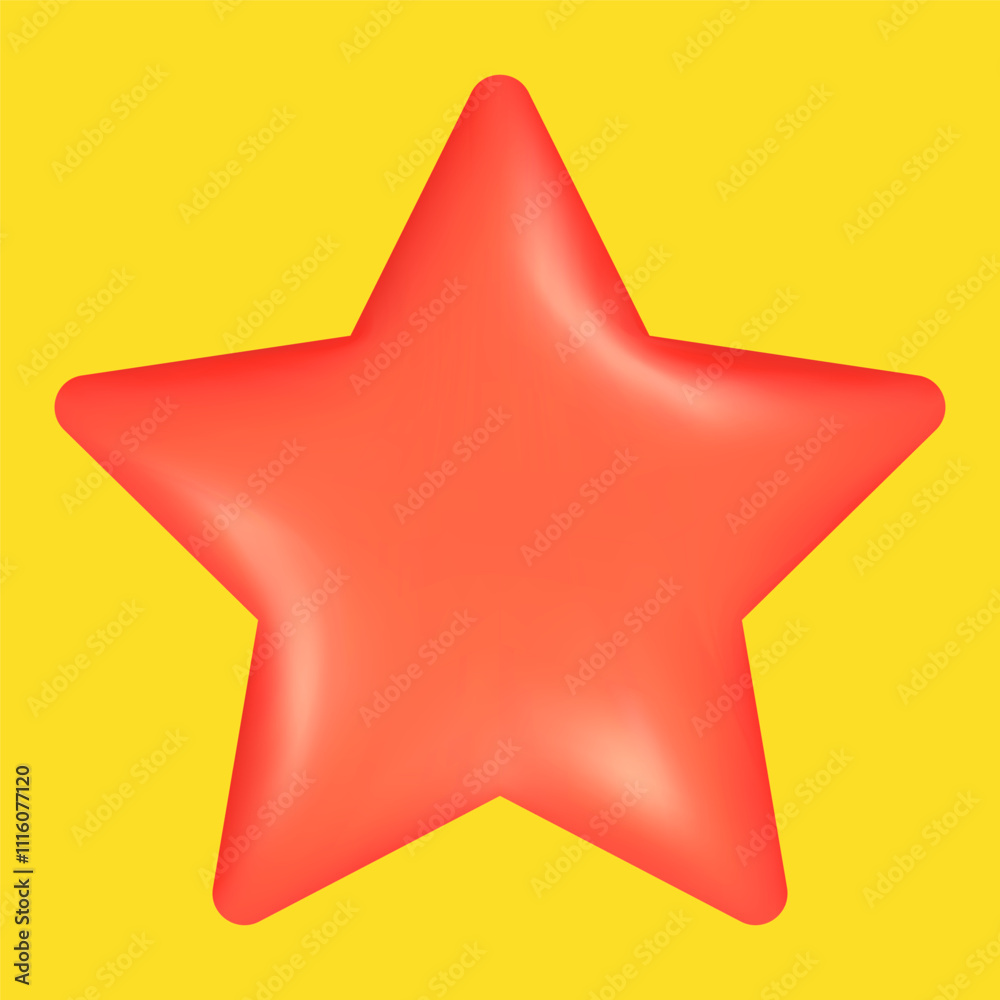 Bright red star shape on a vivid yellow background