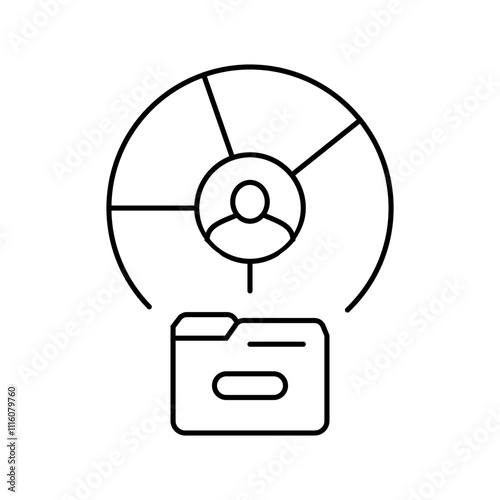 customer segmentation technical sales engineer line icon vector. customer segmentation technical sales engineer sign. isolated contour symbol black illustration