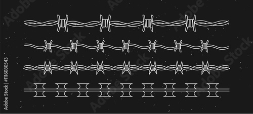 Barbed wire silhouette collection