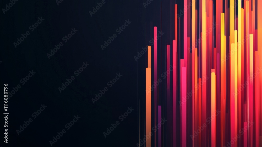 Obraz premium health insurance concept. Abstract colorful vertical lines on a dark background.
