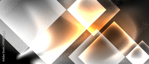 Dark neon colors with glass square shapes