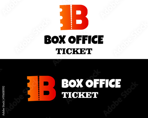 Letter B monogram cinema ticket box office logo design.