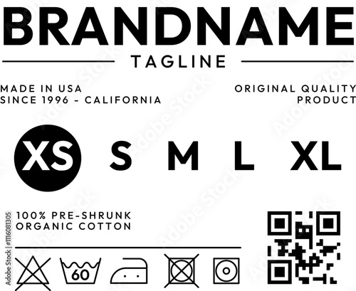 Clothing label tag template