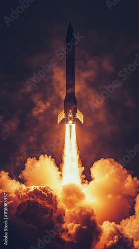Rocket launch at sunset creates dramatic sky and powerful smoke clouds