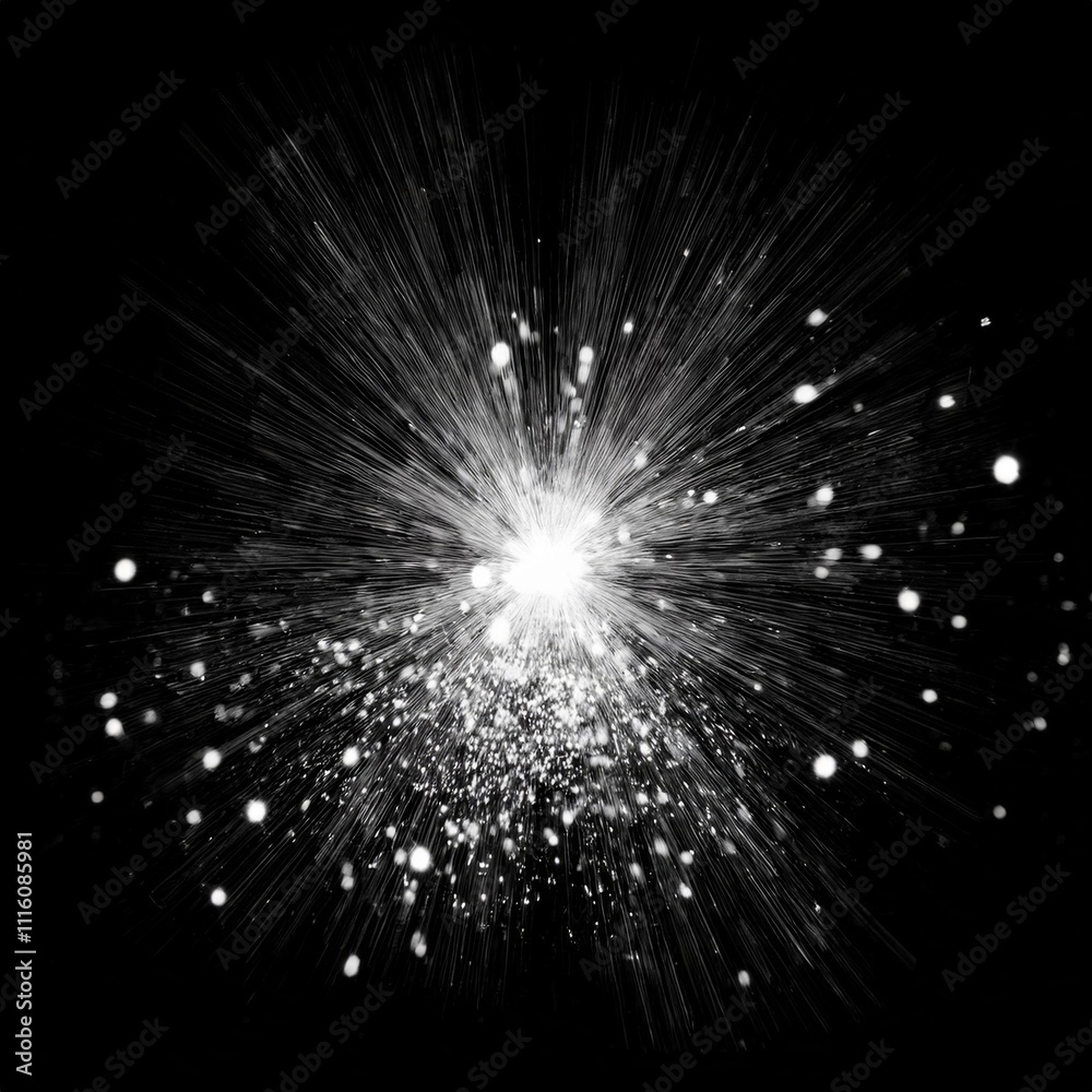 Fototapeta premium Burst Light Effect with Flare isolated in Black Solid Background