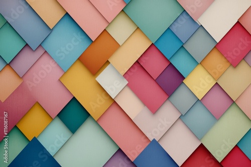 Colorful geometric abstract design showcasing vibrant shapes and patterns in ...
