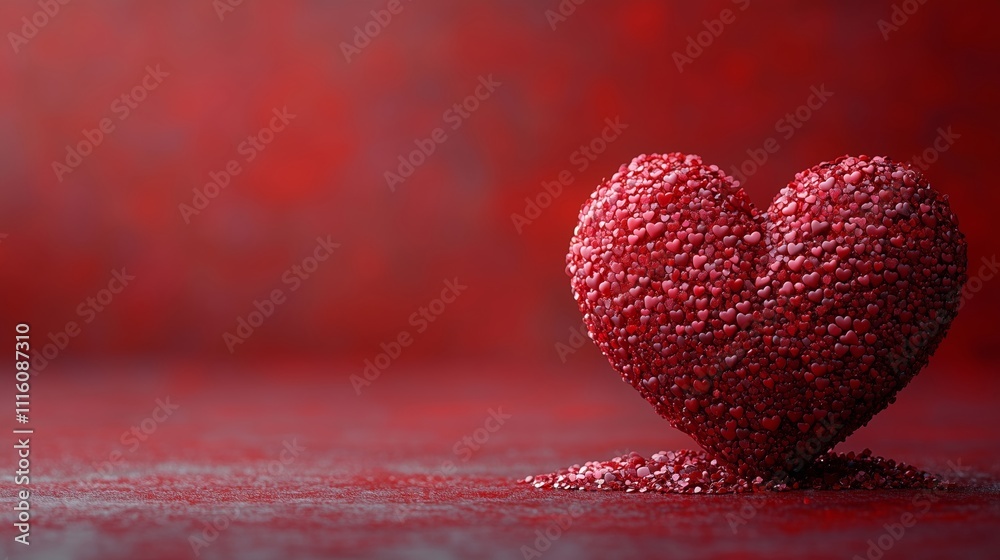 Fototapeta premium A Beautiful Red Sugar Heart Symbolizing Love and Affection