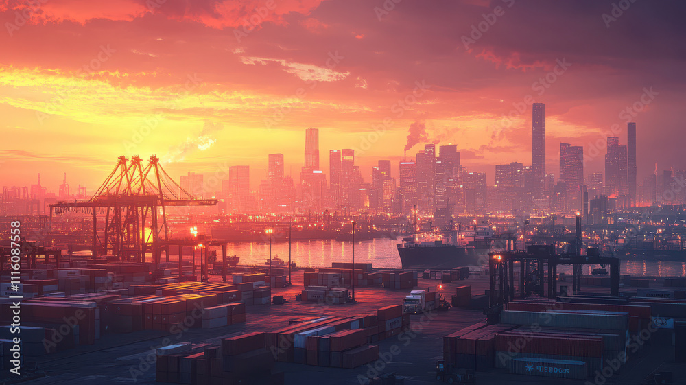 Obraz premium Modern Trade Hub Background