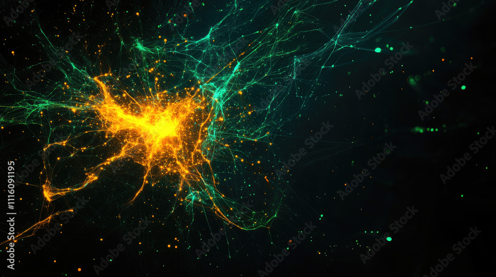 Abstract representation of interconnected neural pathways in vibrant colors. Abstract representation of interconnected neural pathways in vibrant colors.