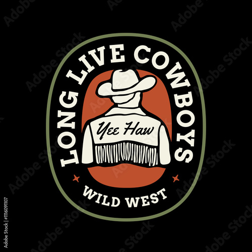 Western Themed Vector Graphic. Perfect for apparel prints, t-shirts, stickers, posters, and other uses.