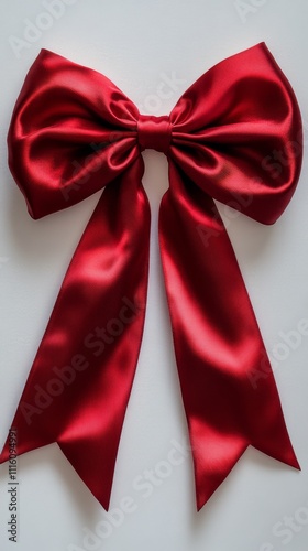 Elegant red satin bow suitable for gift wrapping or decoration needs