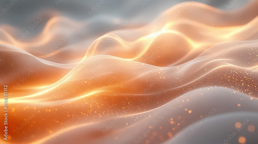 Obraz premium Abstract waves of light and color creating a dynamic visual effect.