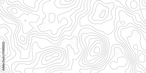 White background topography contour map with black curve lines. luxury topographic wavy pattern and geographic grid map patterns, topography line map. Vintage outdoors style. 