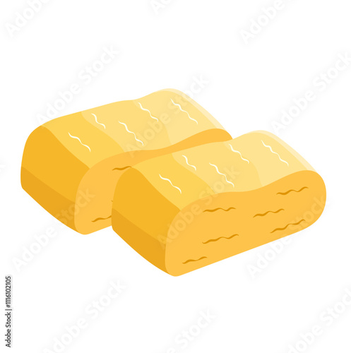 Dashimaki or Japanese Roll Omelette Side Dish Illustration Isolated on White Background