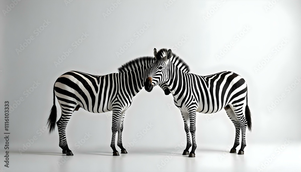 Fototapeta premium zebra on white