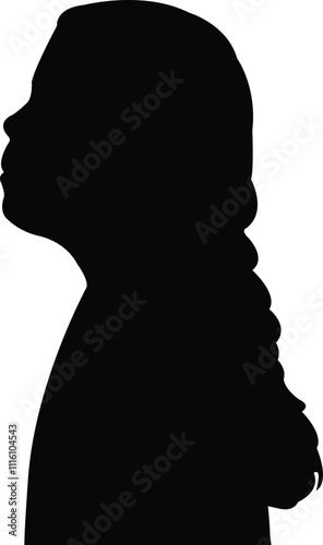 a child head silhouette vector