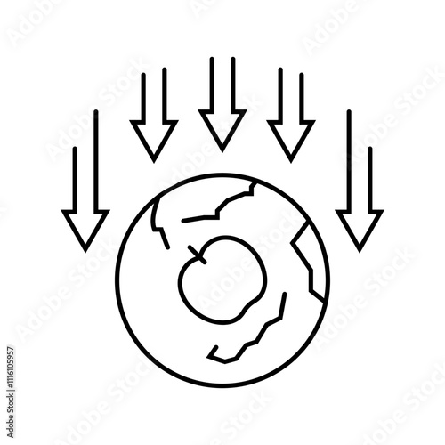 the nature of gravity unsolved mystery line icon vector. the nature of gravity unsolved mystery sign. isolated contour symbol black illustration