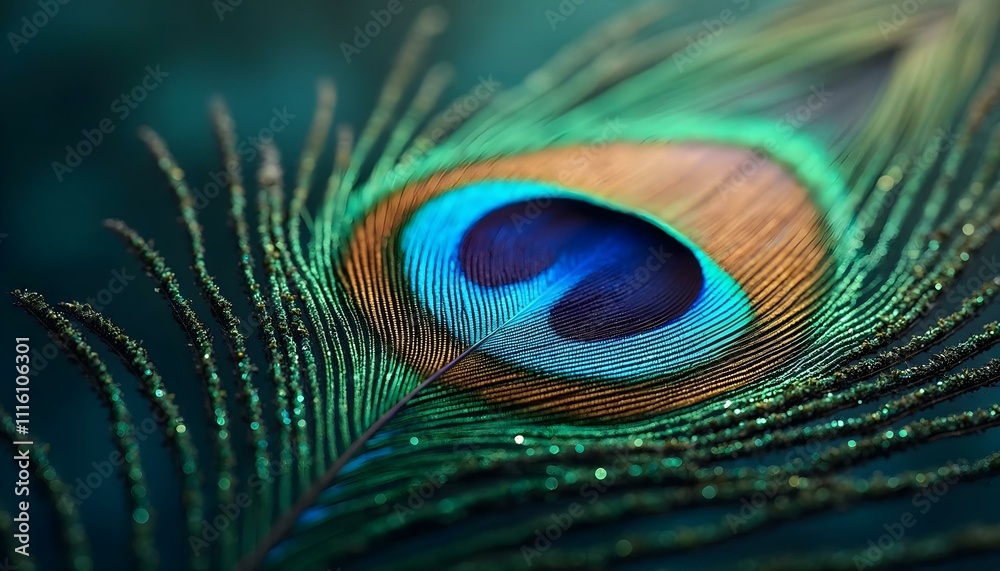 Obraz premium peacock feather close up