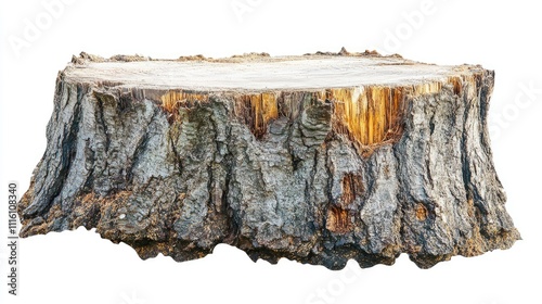 Isolated tree stump on a white background high quality clipping mask ideal for professional graphic design and composition projects photo