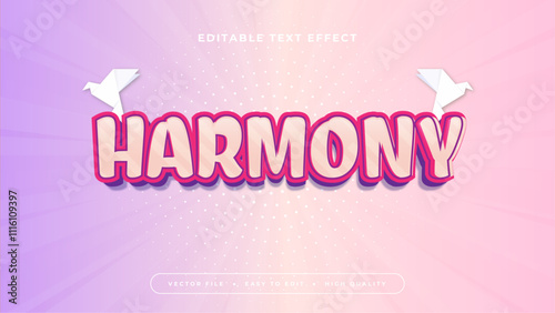 Pink white and purple violet harmony 3d editable text effect - font style