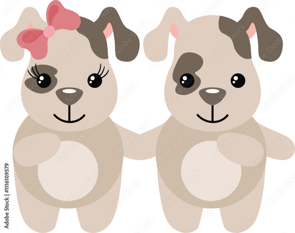 Obraz premium Cute and friendly dog ​​couple