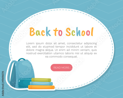 Back to School Banner Design with Supply Vector Template