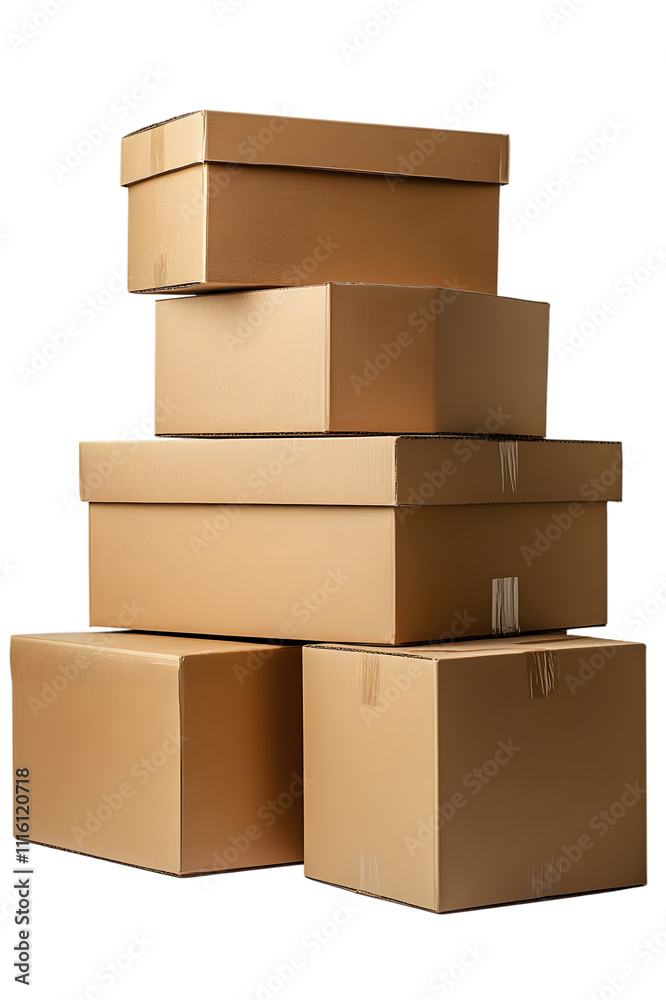 Fototapeta premium Stack of Cardboard Boxes for Packaging and Shipping