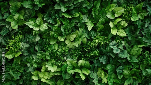 Wallpaper Mural Lush green vegetable garden viewed from above showcasing a vibrant array of leafy greens and textures in a natural setting. Torontodigital.ca