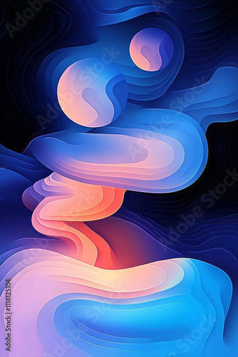 abstract background with blue and pink shapes