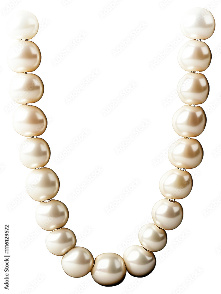 Obraz premium PNG Pearl necklace with large white pearls