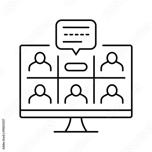 breakout sessions virtual conference line icon vector. breakout sessions virtual conference sign. isolated contour symbol black illustration
